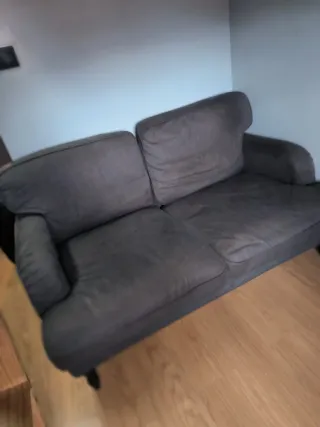 Divano a 2 posti in tessuto grigio