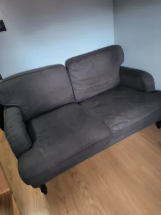 Divano a 2 posti in tessuto grigio