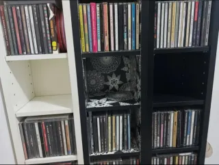 Estantería NEGRA Madera CDs/DVDs Regulable