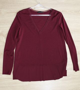 Blusa Zara Mujer Talla M Burdeos