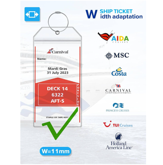 Set accessori crociera: etichette bagaglio, ganci