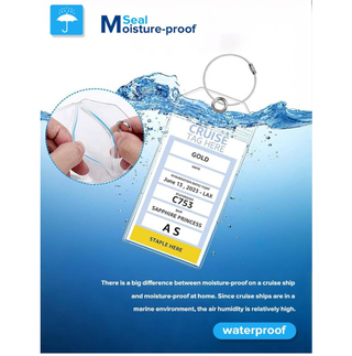 Set accessori crociera: etichette bagaglio, ganci