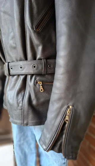 Chaqueta Piel Moto Negra Louis