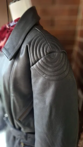 Chaqueta Piel Moto Negra Louis