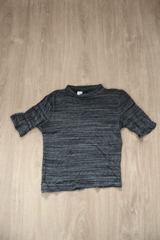 Top H&M Gris Jaspeado Talla XS Crop