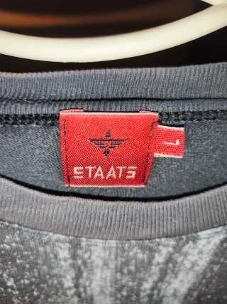 Camiseta manga larga STAATS gris hombre.