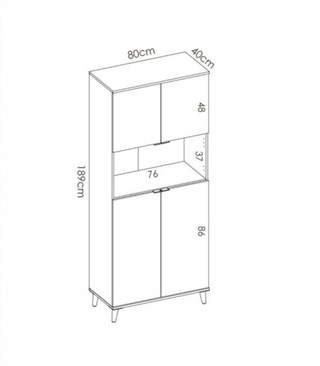 Mueble Alto Auxiliar Wok. Blanco/Natural