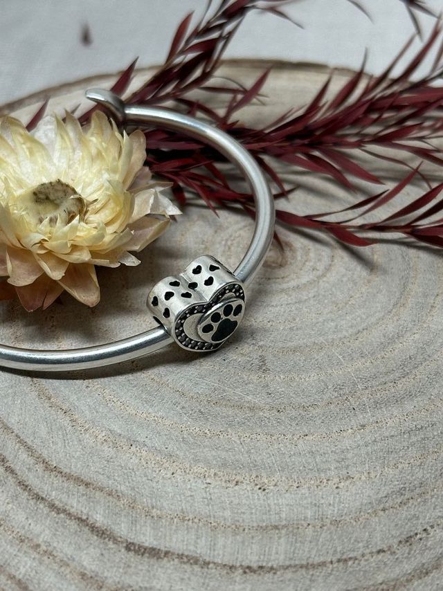 Charm Corazon Huella Negra