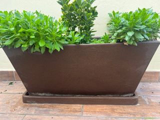 Jardinera Grande PVC Marrón 80x40cm