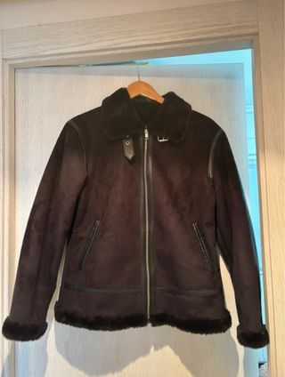 Cazadora biker efecto ante con pelo