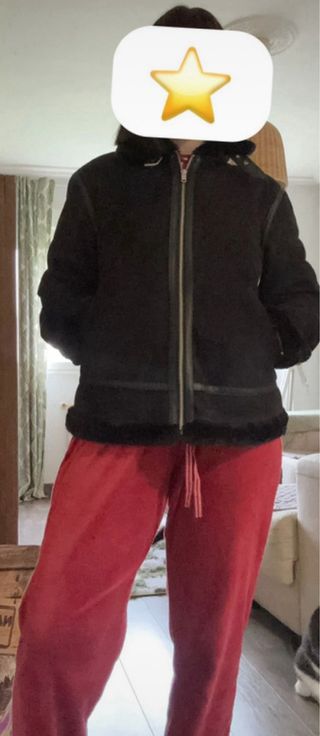 Cazadora biker efecto ante con pelo