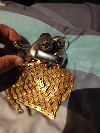 Cambio XTR M900 y Cadena Dorada Nueva