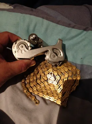 Cambio XTR M900 y Cadena Dorada Nueva