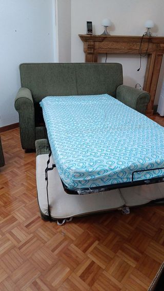 Sofá cama 2 plazas verde oscuro
