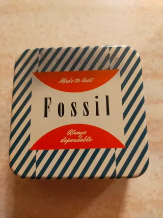 2 Scatole Latta Fossil Vintage