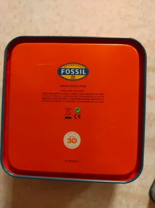 2 Scatole Latta Fossil Vintage