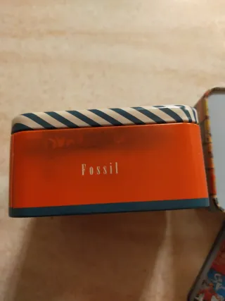 2 Scatole Latta Fossil Vintage