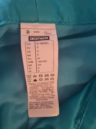 Pantaloni sci Decathlon donna TG.S verde acqua