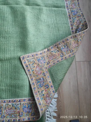 Alfombra India Verde y Multicolor 130X70