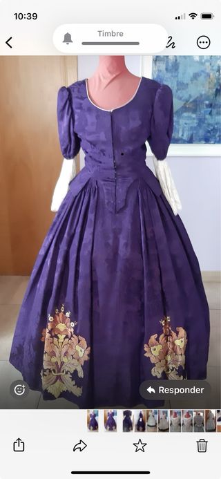 Traje de fallera bordado en oro