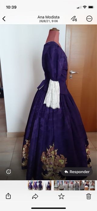 Traje de fallera bordado en oro