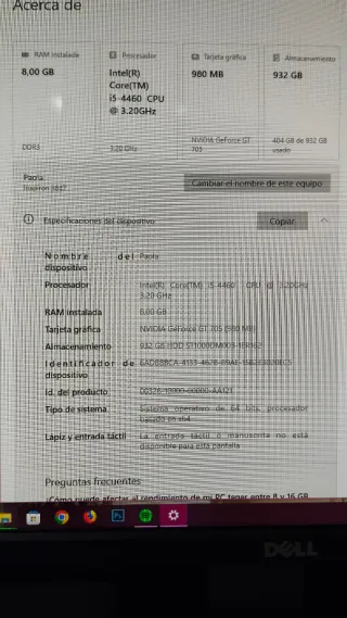 Ordenador de escritorio Dell Negro/Plata