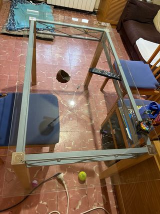 Mesa comedor cristal moderna 135x75