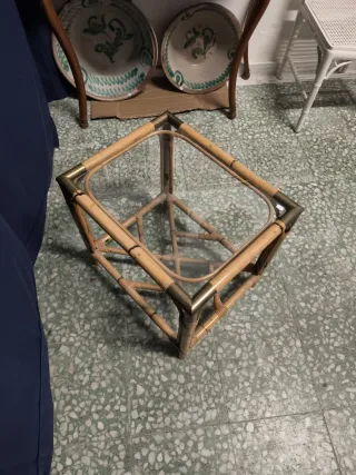 Mesa auxiliar bambú vintage