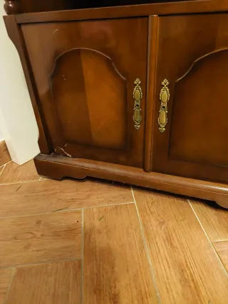 Mueble auxiliar TV madera 2 cajones y puertas