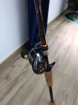 Caña y carrete de casting