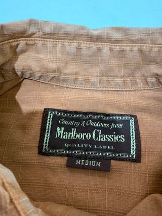 Camicia Marlboro Classics Uomo Vintage Tg M Aranci