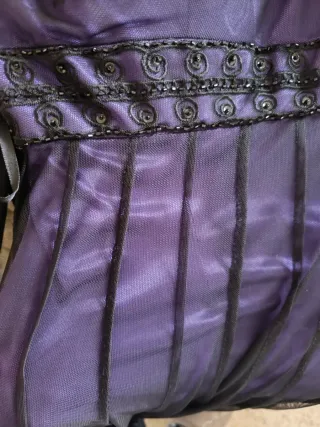 Vestido fiesta morado y negro