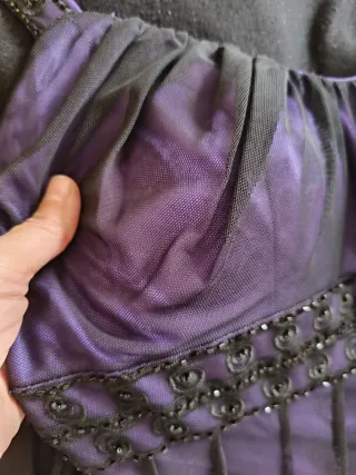 Vestido fiesta morado y negro