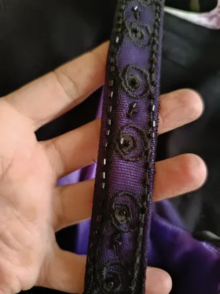 Vestido fiesta morado y negro