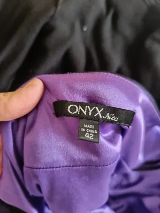 Vestido fiesta morado y negro