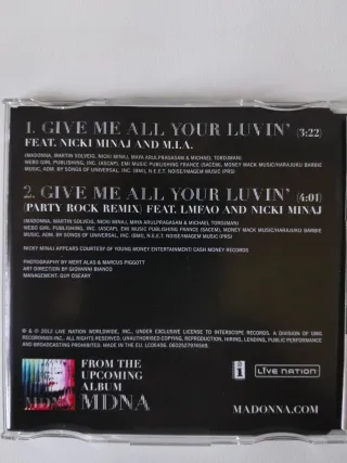 CD - Madonna - Give Me All Your Luvin'