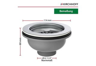 Válvula fregadero acero inox KIRCHHOFF