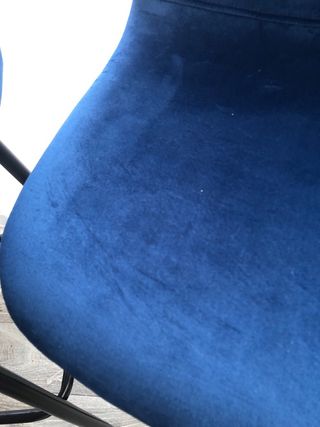 Set di 2 sedie da bar in velluto blu e metallo