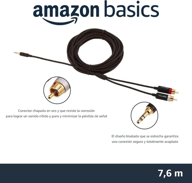 Cavo adattatore audio Amazon Basics da 7,6 m
