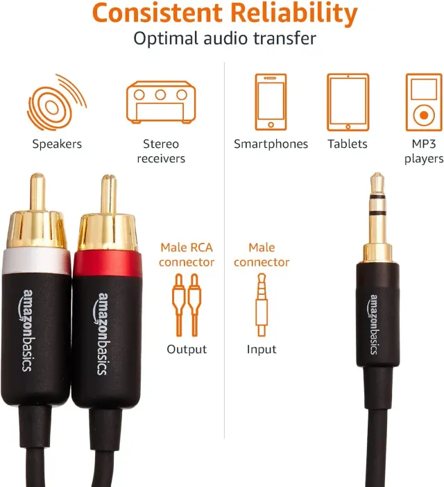 Cavo adattatore audio Amazon Basics da 7,6 m