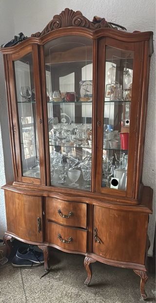 Vitrina antigua madera y cristal