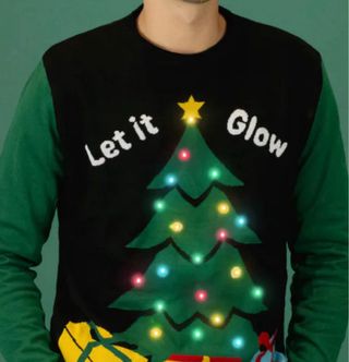 Maglione natalizio con luci reali a led unisex