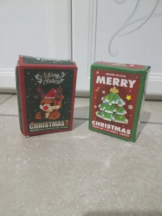 2 Set Natalizi tipo LEGO: Renna e Albero