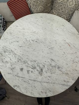 Mesa Comedor Redonda Mármol y Metal