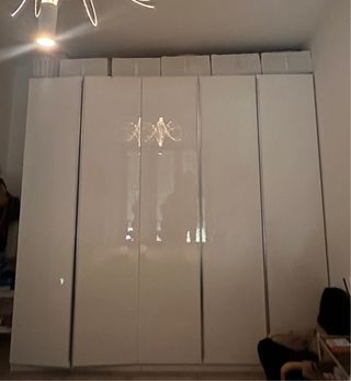 Armadio 5 ante bianco laccato maniglie alluminio