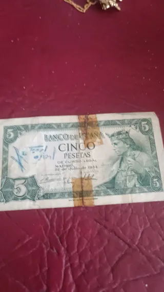 Billete 5 Pesetas Banco de España 1954
