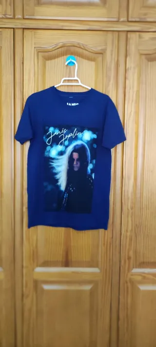 Camiseta Janis Joplin azul