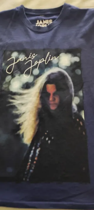 Camiseta Janis Joplin azul