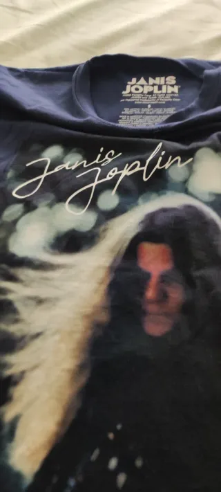 Camiseta Janis Joplin azul