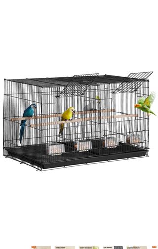 Gabbia per uccelli con 4 mangiatoie